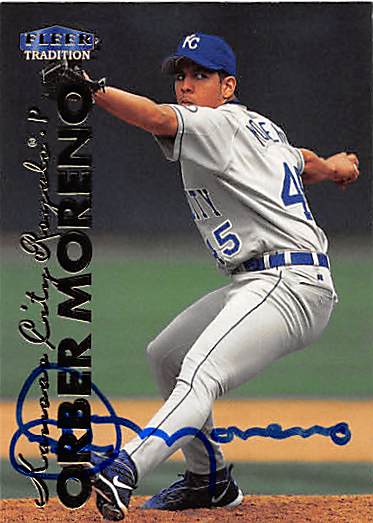 Autograph 125199 Kansas City Royals Ft 1999 Fleer Tradition No. U-56 Orber Moreno Autographed Baseball Card