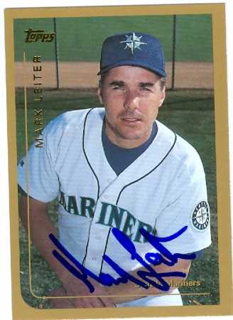 Autograph Warehouse 81796 Mark Leiter Autographed Baseball Card Seattle Mariners 1999 Topps No .294