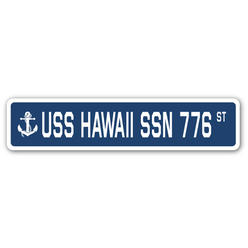 SignMission SSN-Hawaii Ssn 776 4 x 18 in. A-16 Street Sign - USS Hawaii SSN 776