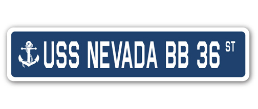 SignMission SSN-Nevada Bb 36 4 x 18 in. A-16 Street Sign - USS Nevada BB 36