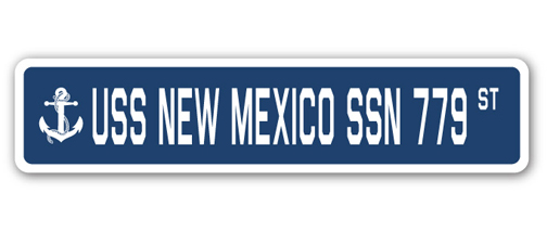 SignMission SSN-New Mexico Ssn 779 4 x 18 in. A-16 Street Sign - USS New Mexico SSN 779