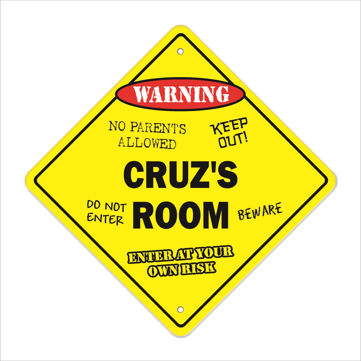 SignMission X-Cruzs Room 12 x 12 in. Crossing Zone Xing Room Sign - Cruzs