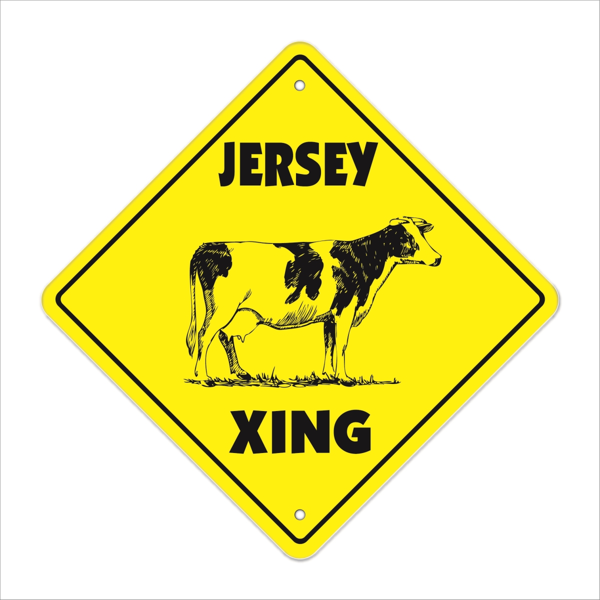 SignMission X-JERSEY XING 12 x 12 in. Zone Xing Crossing Sign - Jersey Xing