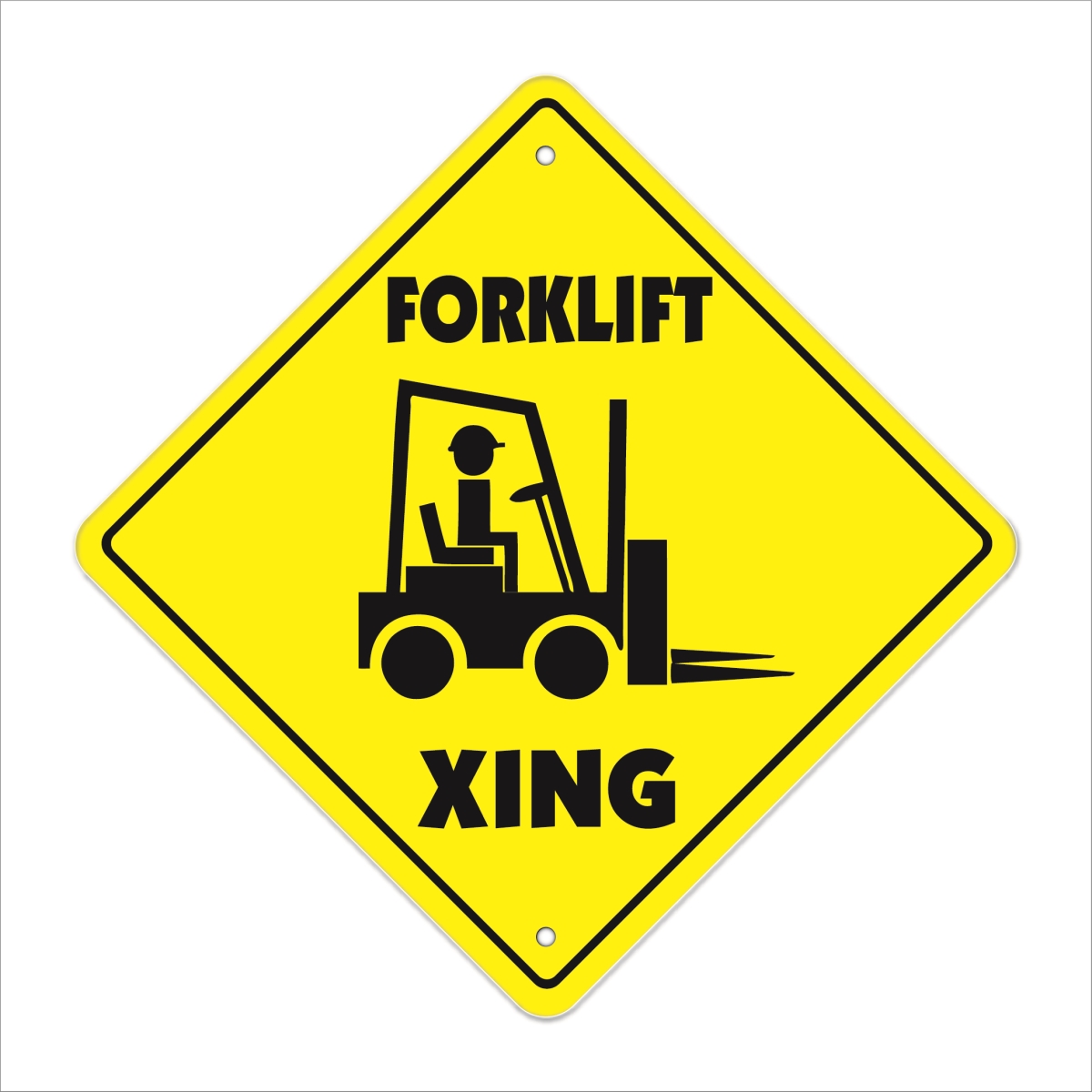 SignMission X-FORKLIFT XING 12 x 12 in. Zone Xing Crossing Sign - Forklift Xing
