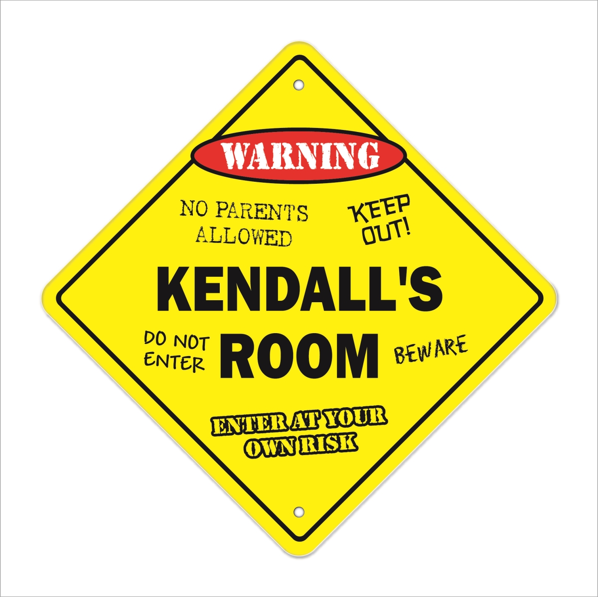 SignMission X-Kendalls Room 12 x 12 in. Crossing Zone Xing Room Sign - Kendalls