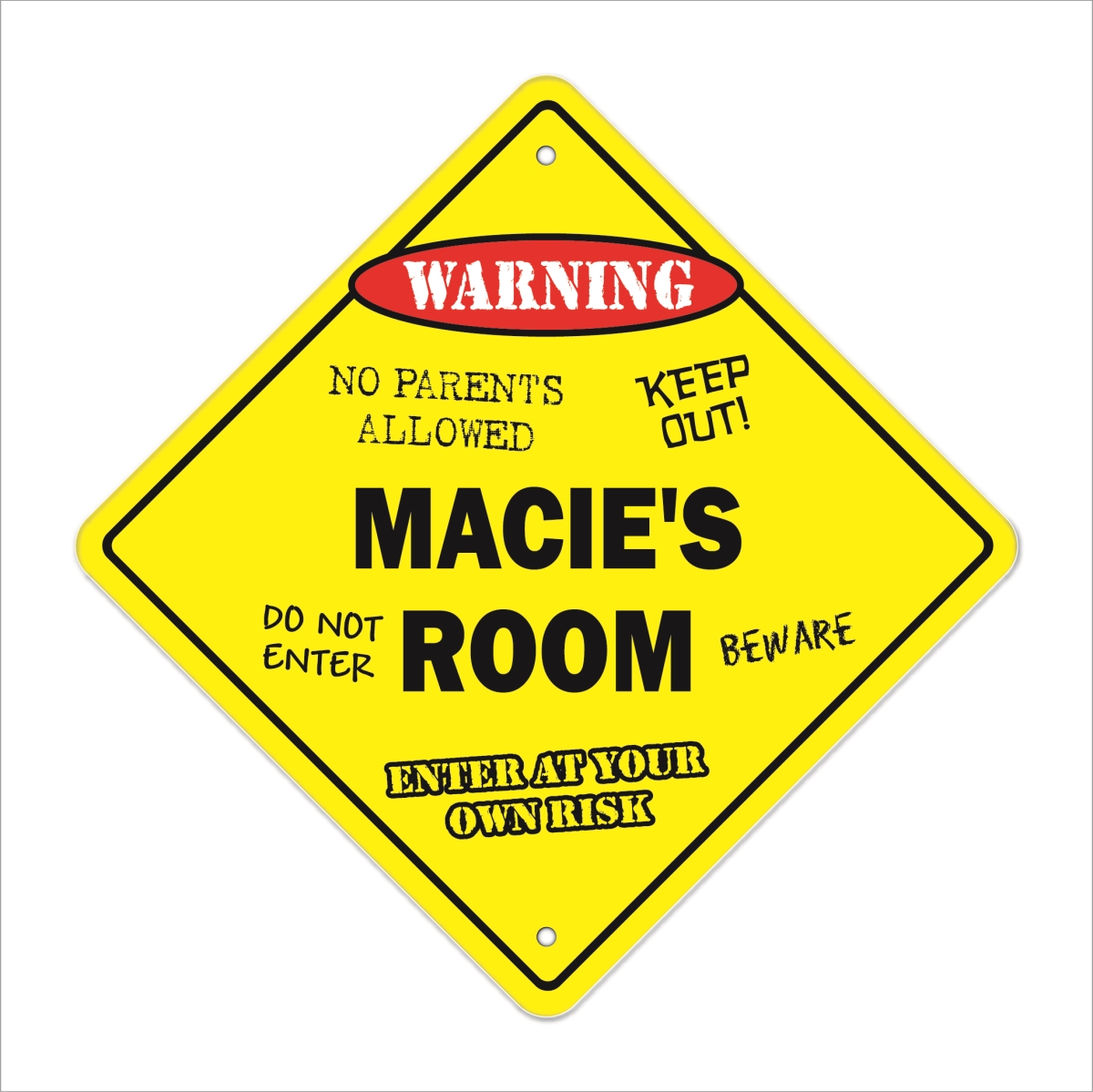 SignMission X-Macies Room 12 x 12 in. Crossing Zone Xing Room Sign - Macies