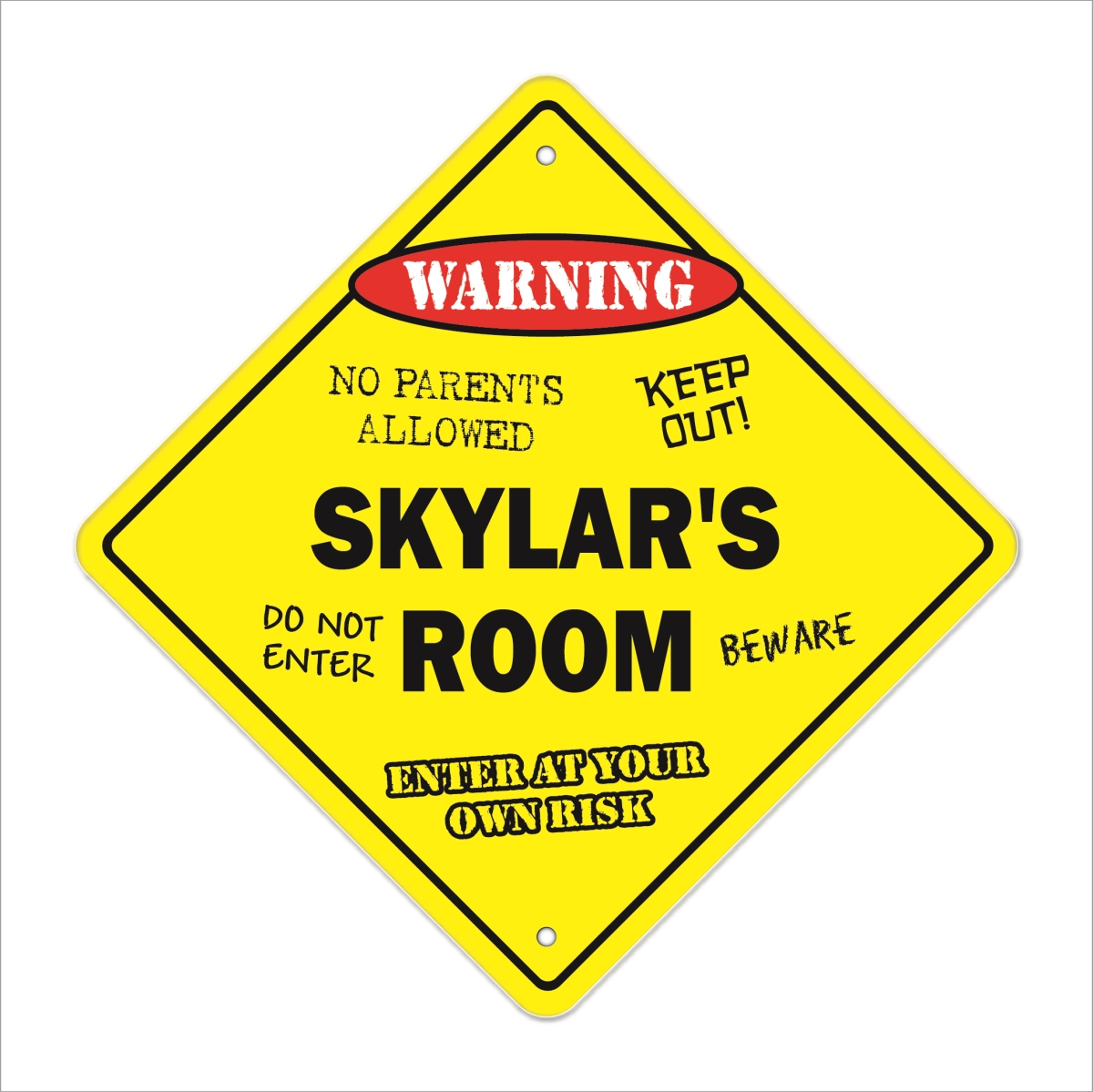 SignMission X-Skylars Room 12 x 12 in. Crossing Zone Xing Room Sign - Skylars