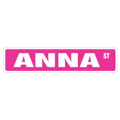 SignMission SS-Anna 4 x 18 in. Childrens Name Room Street Sign - Anna