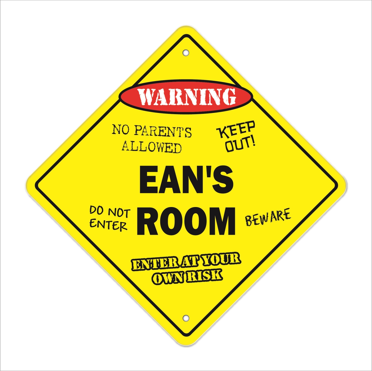 SignMission X-14-Eans Room 14 x 14 in. Crossing Zone Xing Room Sign - Eans