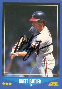 Autograph Warehouse 72653 Brett Butler Autographed Baseball Card Cleveland Indians 1988 Score No . 122