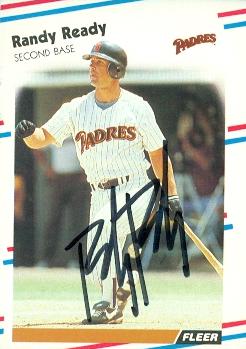 Autograph Warehouse 72043 Randy Ready Autographed Baseball Card San Diego Padres 1988 Fleer No . 594