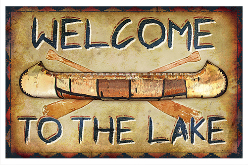 SignMission P-812 Welcome To The Lake Canoe 12 in. Novelty Sign - Welcome to the Lake Canoe