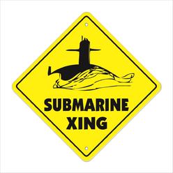 SignMission X-SUBMARINE XING 12 x 12 in. Submarine Xing Crossing Zone Xing Sign