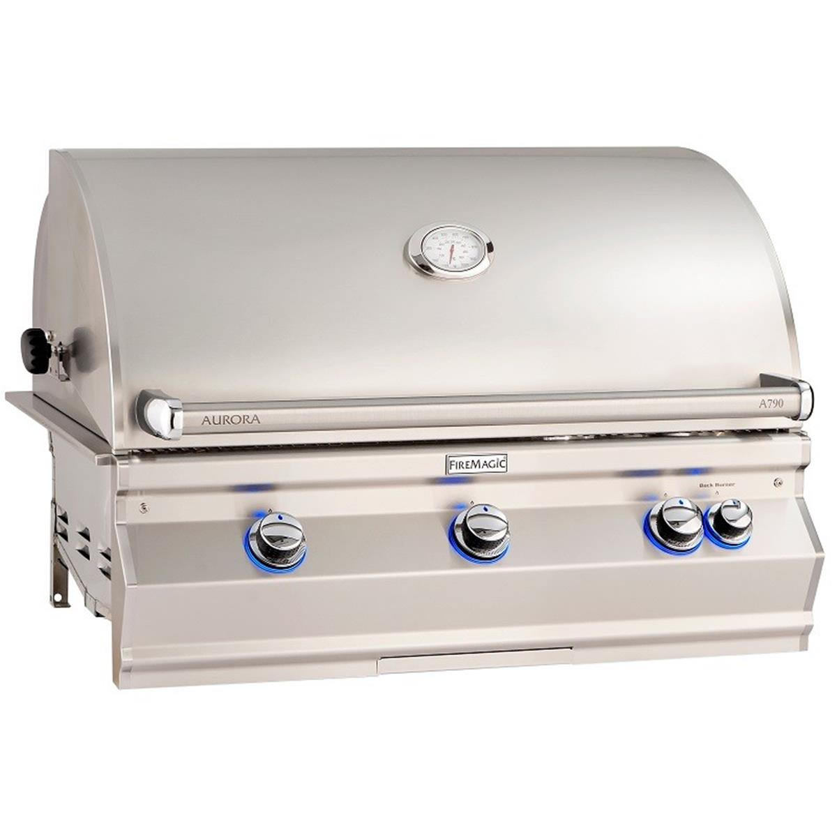 Fire Magic A790I-8EAN 30 in. Aurora Built-In Gas Grill with Backburner & Rotisserie - Natural Gas - A790i HSI