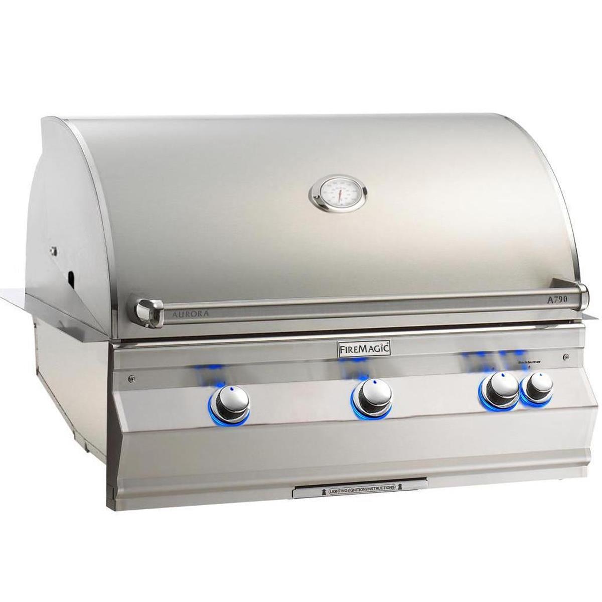 Fire Magic A790i-7EAN 36 in. Built-in Natural Gas Grills with Analog Thermometer, Silver