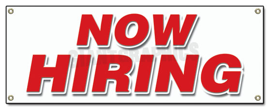 SignMission B-Now Hiring 18 x 48 in. Now Hiring Banner Sign