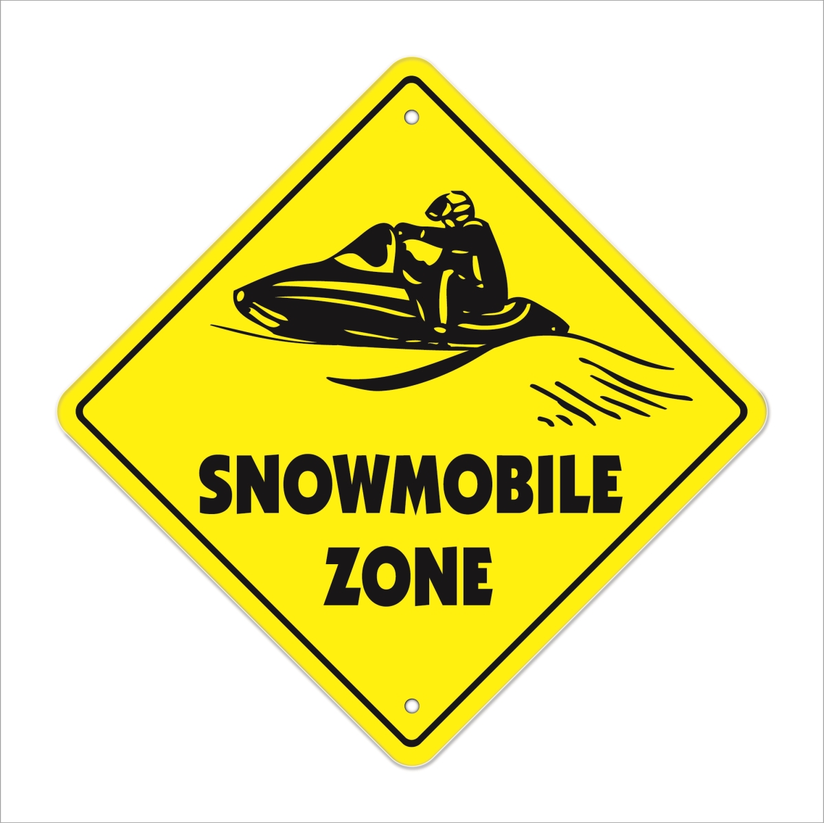 SignMission X-Snowmobile 12 x 12 in. Snowmobile Crossing Zone Xing Sign