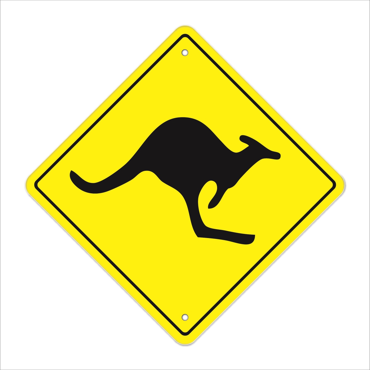 SignMission X-Kangaroo Crossing 12 x 12 in. Kangaroo Crossing Crossing Zone Xing Sign