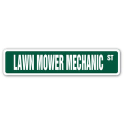 SignMission SS-Lawn Mower Mechanic 4 x 18 in. Lawn Mower Mechanic Street Sign