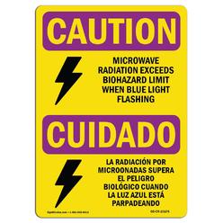 SignMission OS-CR-A-1218-L-10175 12 x 18 in. OSHA Caution Radiation Sign - Microwave Radiation Bilingual
