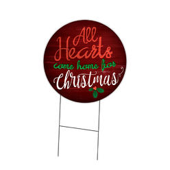 SignMission C-16-CIR-WS-All hearts come home for Chr 16 x 24 in. Corrugated Plastic Sign with Stakes Circular - All Hearts Come Home For Chr