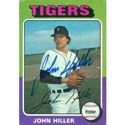 Autograph Warehouse 89072 John Hiller Autographed Baseball Card Detroit Tigers 1975 Topps No. 415