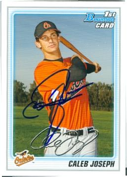 Autograph 156847 Baltimore Orioles 2010 Topps Bowman No. Bp55 Rookie Card Caleb Joseph Autographed Baseball Card