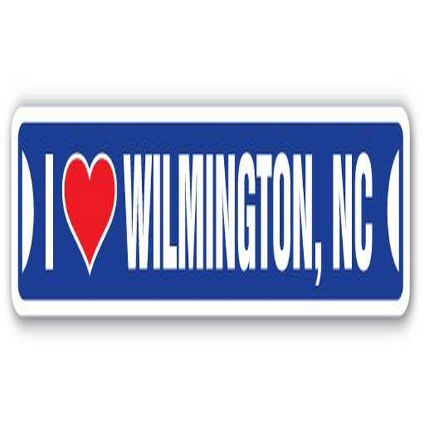 SignMission D-7-SSIL-Wilmington Nc Street Sign - I Love Wilmington, North Carolina