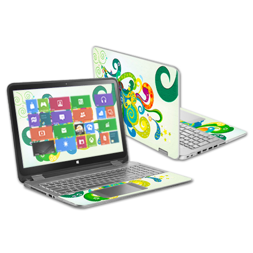 MightySkins HPENVY15-Flourish Blast Skin Decal Wrap for 15.6 in. HP Envy x360 2014 Version Laptop - Flourish Blast