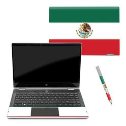 MightySkins CF-HPPX360144-Mexican Flag Carbon Fiber Skin Decal Wrap for HP Pavilion X360 14 in. 2018 Sticker - Mexican Flag