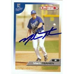 Autograph Warehouse 97865 Mark Teahen Autographed Baseball Card Kansas City Royals 2005 Topps Total Rookie No. 391