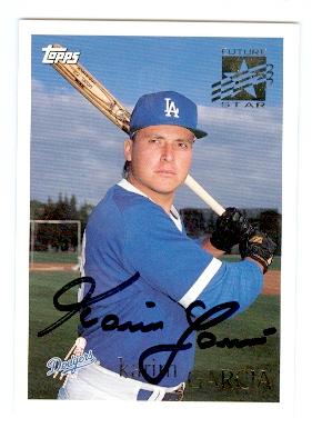 Autograph Warehouse Karim Garcia autographed baseball card (Los Angeles Dodgers 67) 1996 Topps No.217