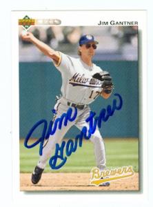 Autograph Warehouse 63868 Jim Gantner Autographed Baseball Card Milwaukee Brewers 1992 Upper Deck No. 360