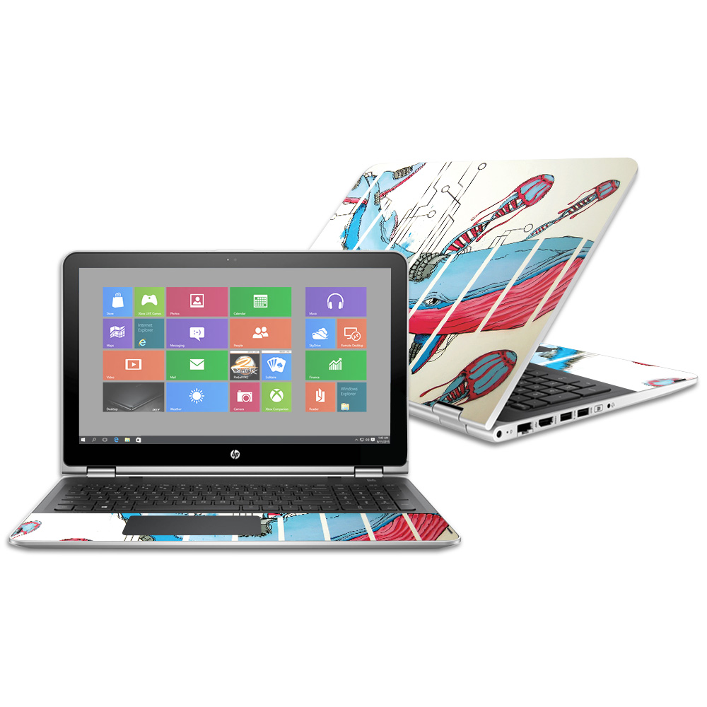 MightySkins HPPX360152-Robo Whale Skin for HP Pavilion X360 15.6 in. 2016 - Robo Whale