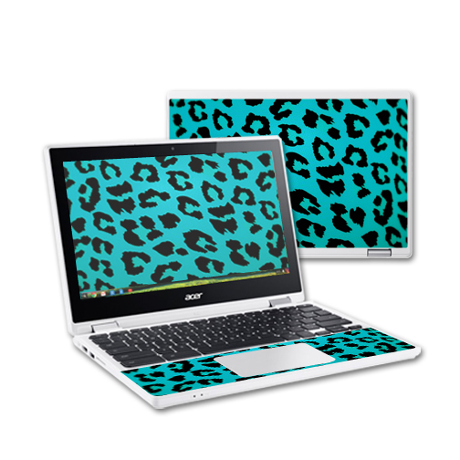 MightySkins ACCR11-Teal Leopard Skin Decal Wrap for Acer Chromebook R11 Cover Skins - Teal Leopard