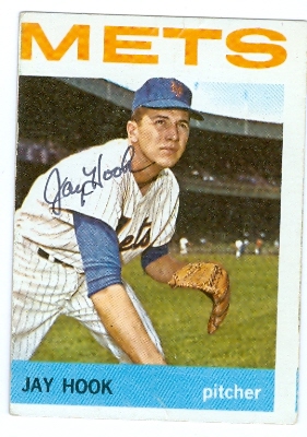 Autograph Warehouse 27091 Jay Hook Autographed Baseball Card New York Mets 1964 Topps Baseball Card No. 361