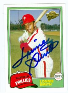 Autograph Warehouse 64117 Lonnie Smith Autographed Baseball Card Philadelphia Phillies 2005 Topps Fan Favorites No. 82