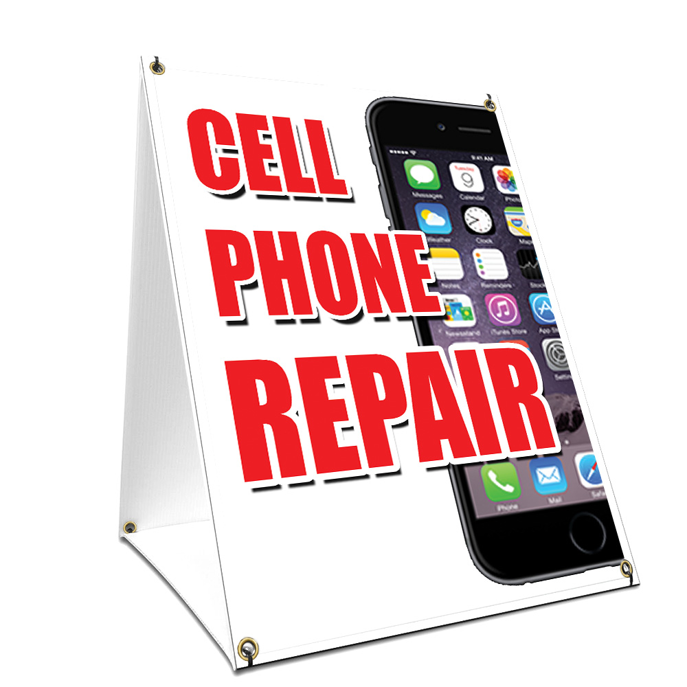 SignMission SBC-1824-Cell Phone Repair 18 x 24 in. A-Frame Sidewalk Cell Phone Repair Sign with Graphics On Each Side