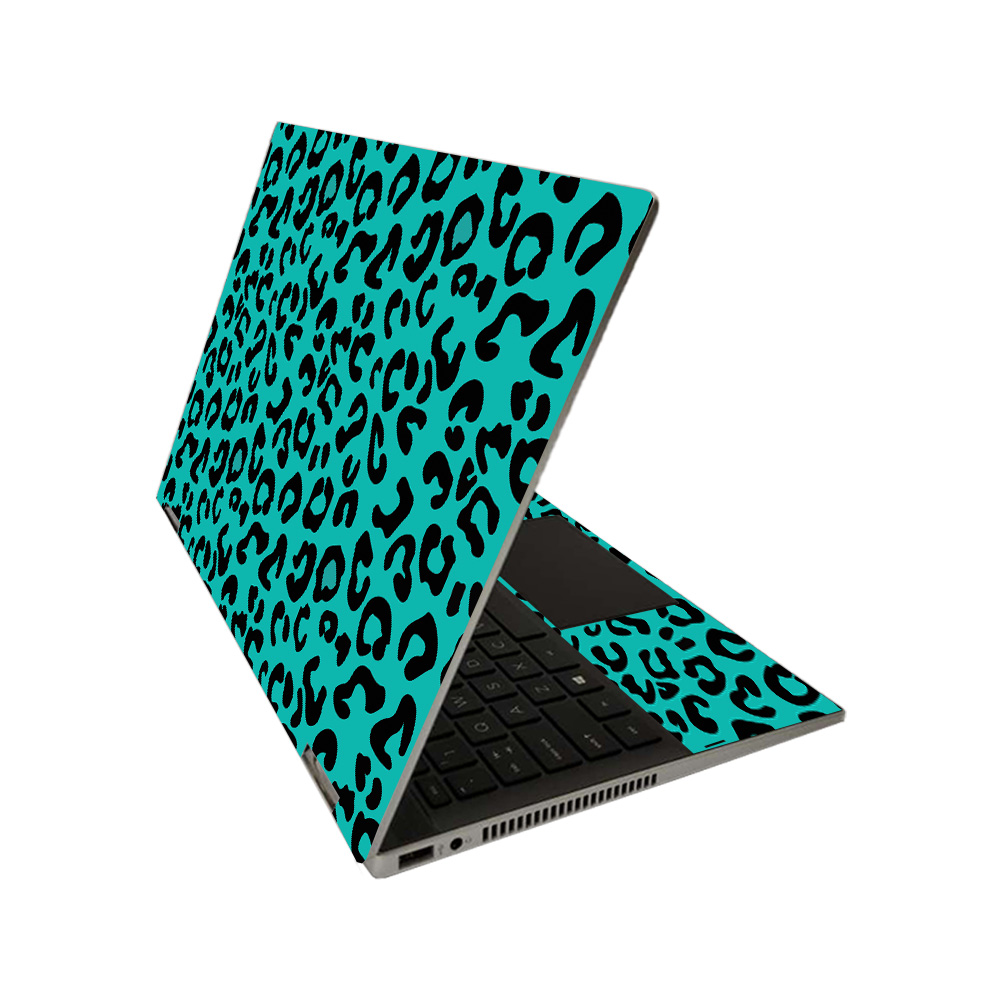 MightySkins HPPX3601420-Teal Leopard Skin for HP Pavilion X360 14 in. 2020 - Teal Leopard