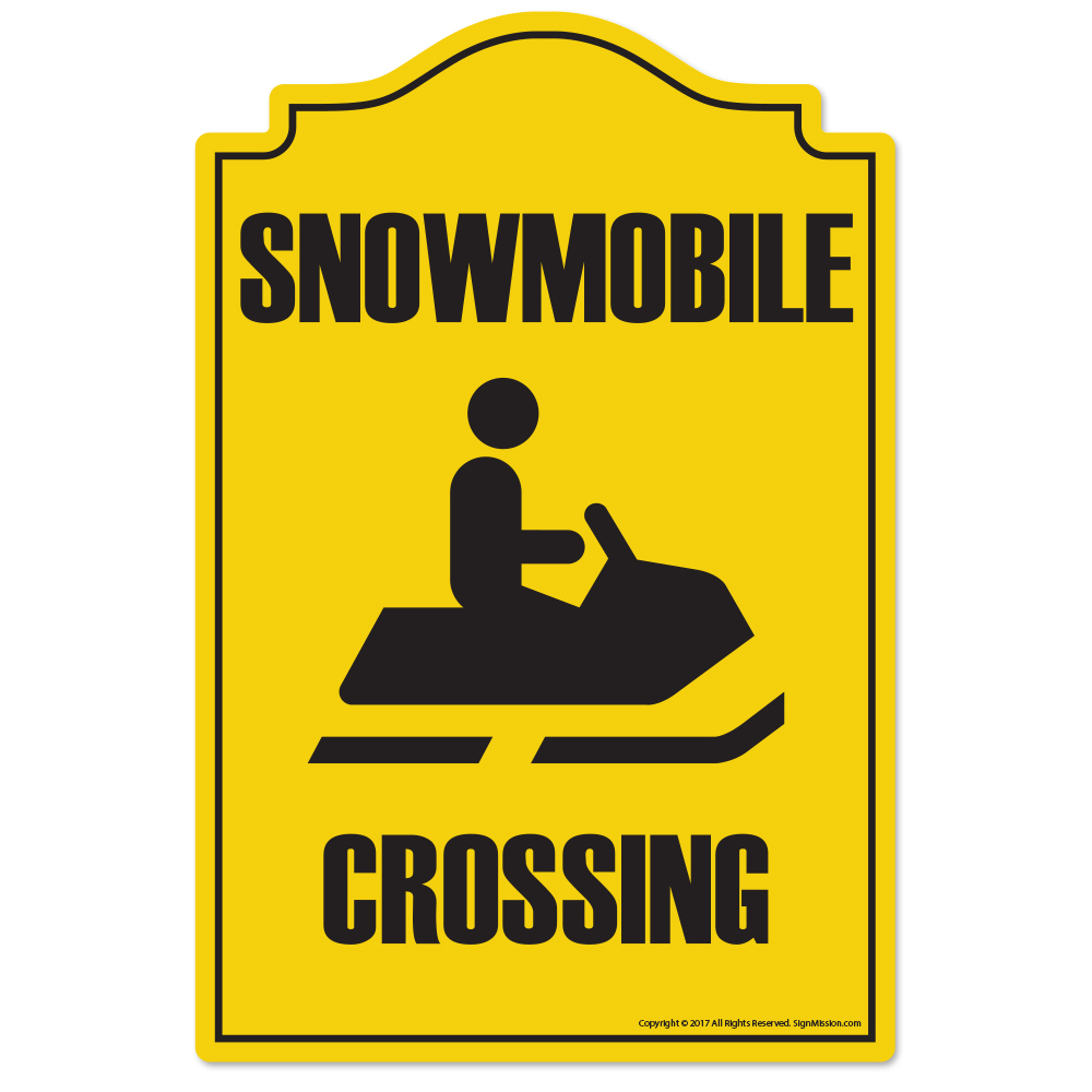 SignMission P-812 Snowmobile Crossing 12 x 8 in. Snowmobile Crossing Novelty Sign