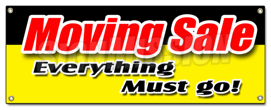 SignMission B-Moving Sale Everything M 18 x 48 in. Moving Sale Everything Must Go Banner Sign