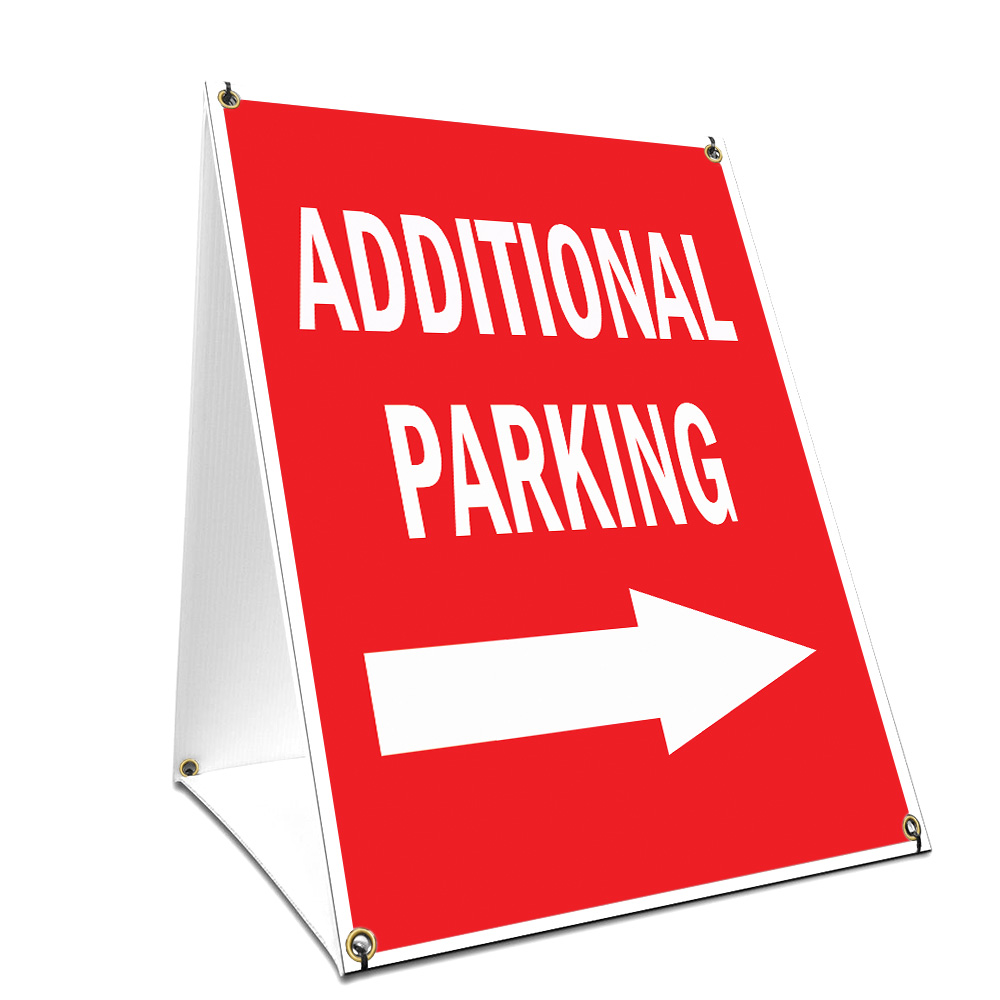 SignMission SBC-2436-Additional Parking With Arrow 24 x 36 in. A-Frame Sidewalk Additional Parking & Arrow Sign with Graphics On Each Side