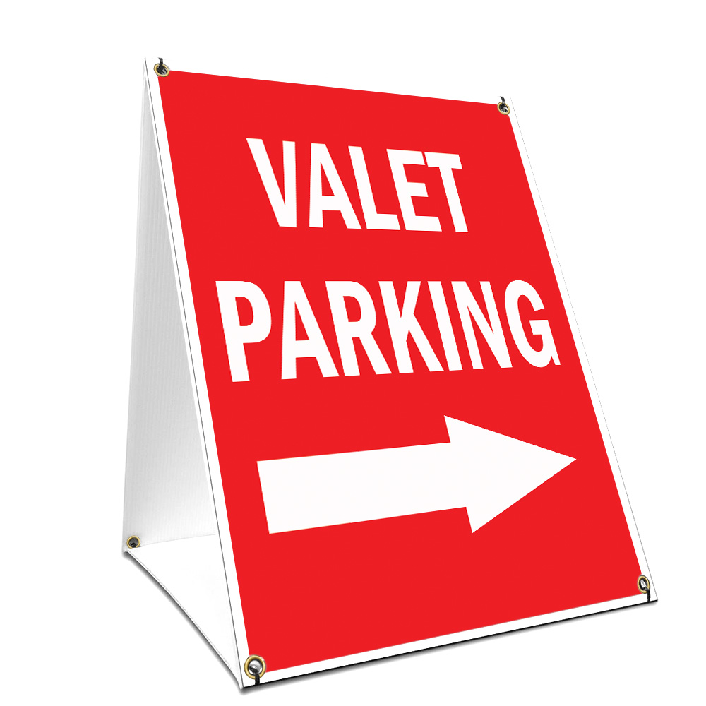 SignMission SBC-2436-Valet Parking With Arrow 24 x 36 in. A-Frame Sidewalk Valet Parking & Arrow Sign with Graphics On Each Side