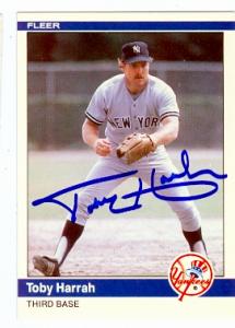 Autograph Warehouse 95176 Toby Harrah Autographed Baseball Card New York Yankees 1984 Fleer No. U-48 Update