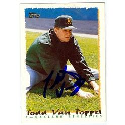 Autograph 121001 Oakland Athletics 1995 Topps No. 407 Todd Van Poppel Autographed Baseball Card