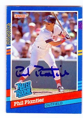 Autograph 119696 Boston Red Sox 1991 Donruss No. 41 Rated Rookie Phil Plantier Autographed Baseball Card