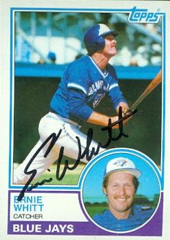 Autograph Warehouse 104490 Ernie Whitt Autographed Baseball Card Toronto Blue Jays 1983 O-Pee-Chee No. 302