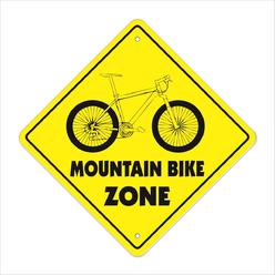 SignMission X-MOUNTAIN BIKE 12 x 12 in. Mountain Bike Crossing Zone Xing Sign
