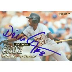 Autograph Warehouse 88667 Deivi Cruz Autographed Baseball Card Detroit Tigers 1997 Fleer Rookie No. 591