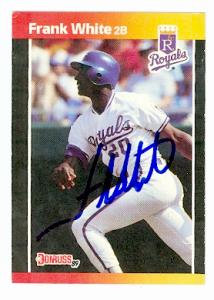 Autograph Warehouse 77720 Frank White Autographed Baseball Card Kansas City Royals 1989 Donruss No .85 67